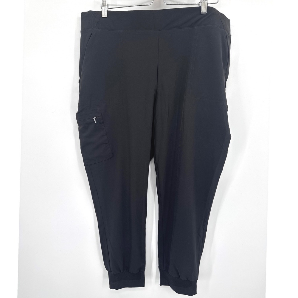 Chico's Jogger Cargo Pants 3.5 18 Black Zenergy Zen Sport Workout Travel NWT $89